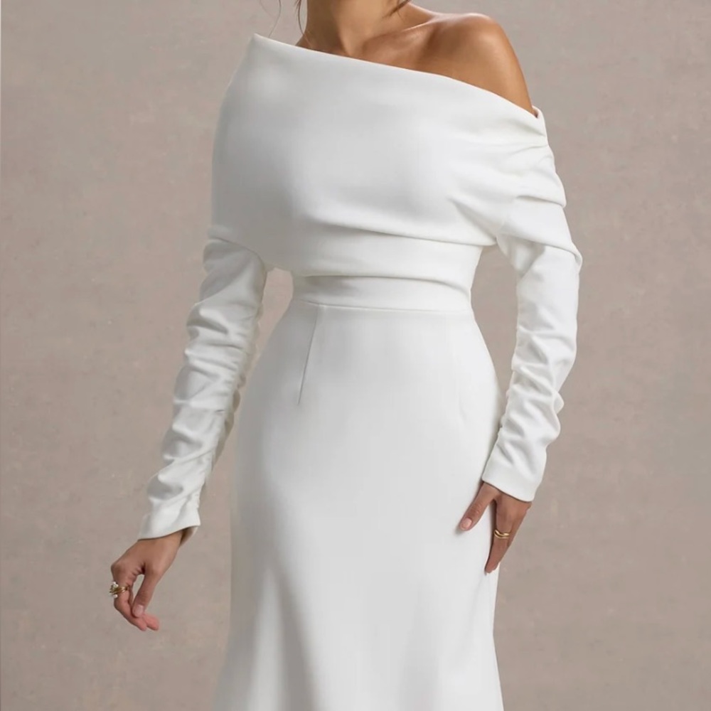 Elegant Off-Shoulder White Dress
